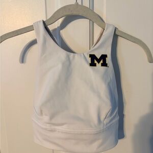 White Lululemon Tank Top / Sports Bra with Michigan Logo
